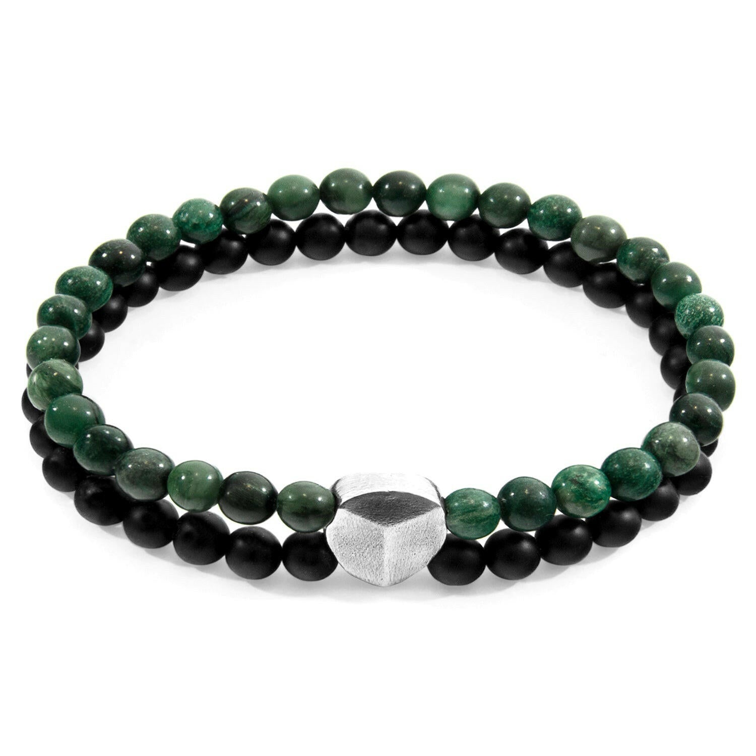 Green Jade Iguazu Silver and Stone Bracelet.