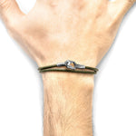 Racing Green Tenby Silver & Leather Bracelet.