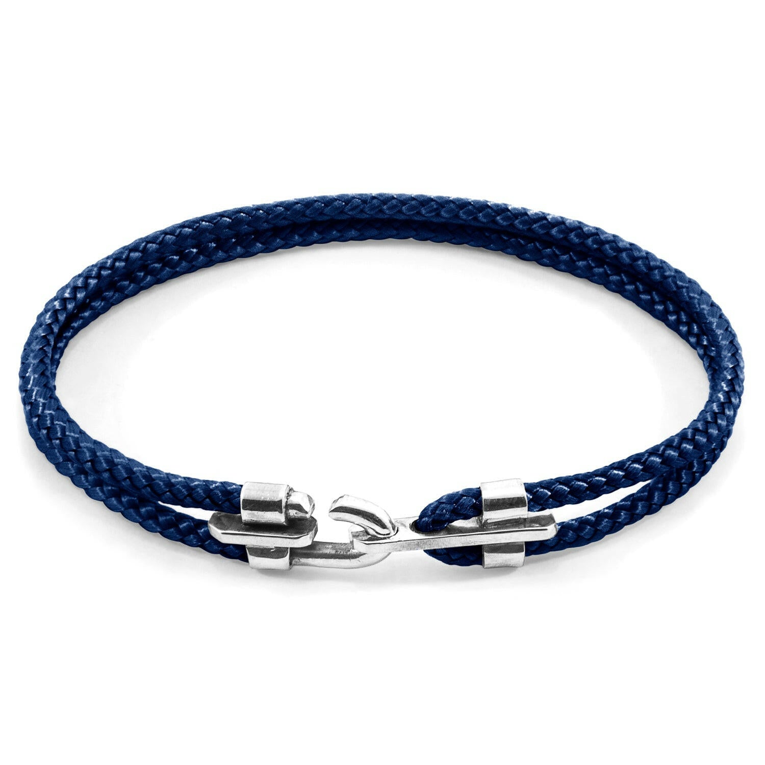 Navy Blue Canterbury Silver and Rope Bracelet.