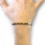 Brown Tigers Eye Atrato Silver and Stone Bracelet.