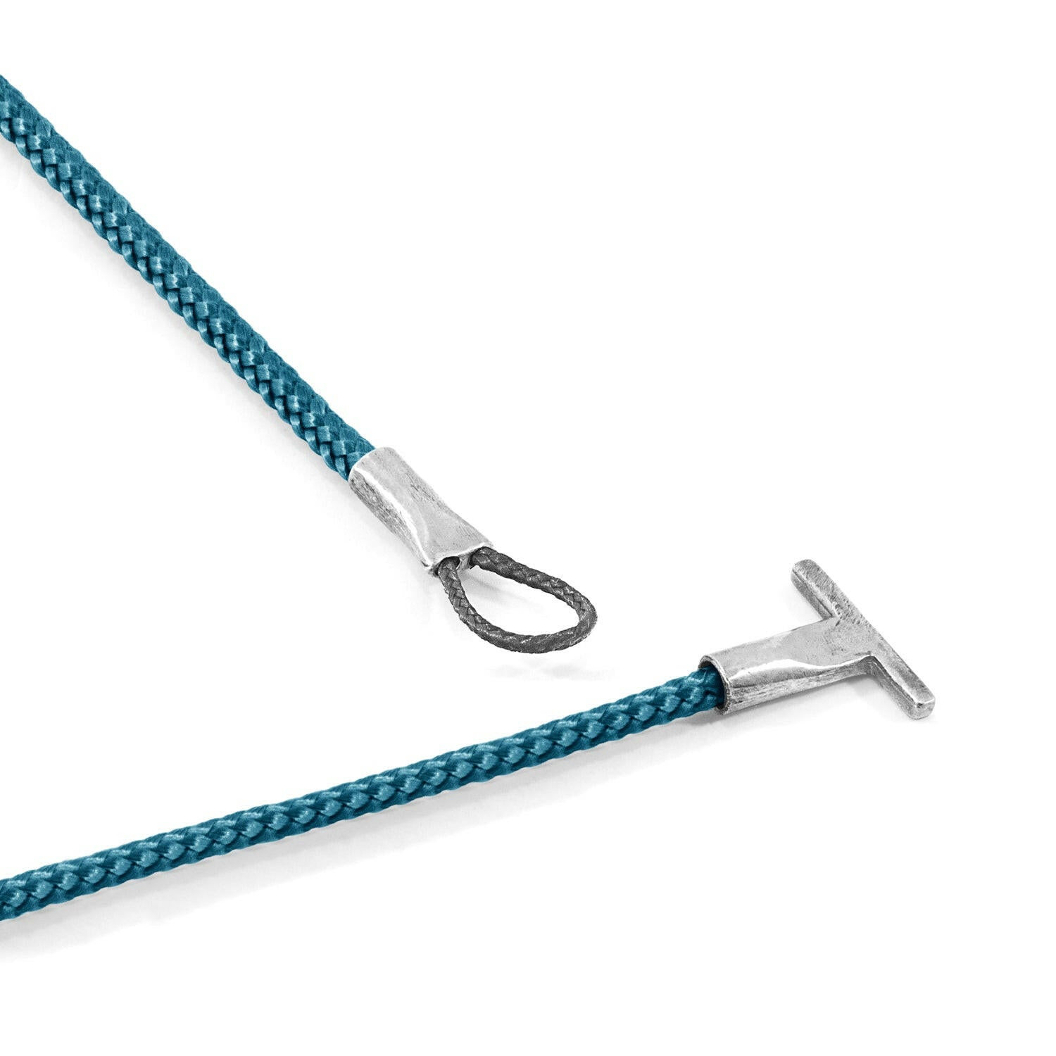 Ocean Blue Cambridge Silver and Rope Bracelet.