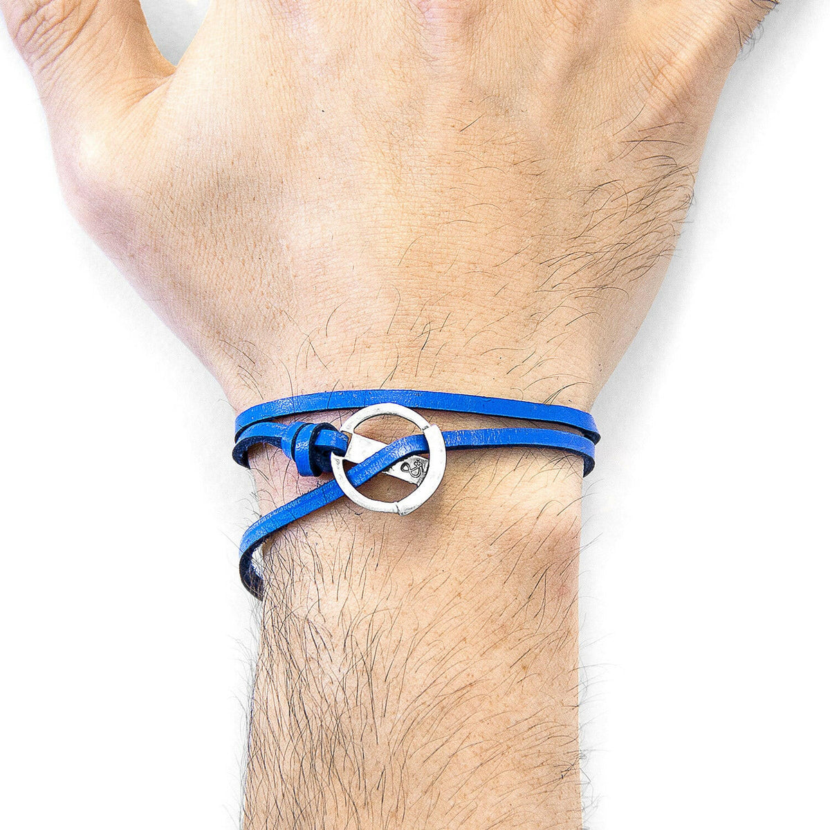 Royal Blue Ketch Silver & Leather Bracelet.