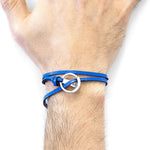 Royal Blue Ketch Silver & Leather Bracelet.