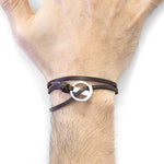 Dark Brown Ketch Silver & Leather Bracelet.