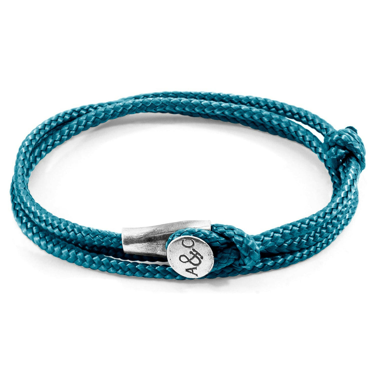 Ocean Blue Dundee Silver and Rope Bracelet.