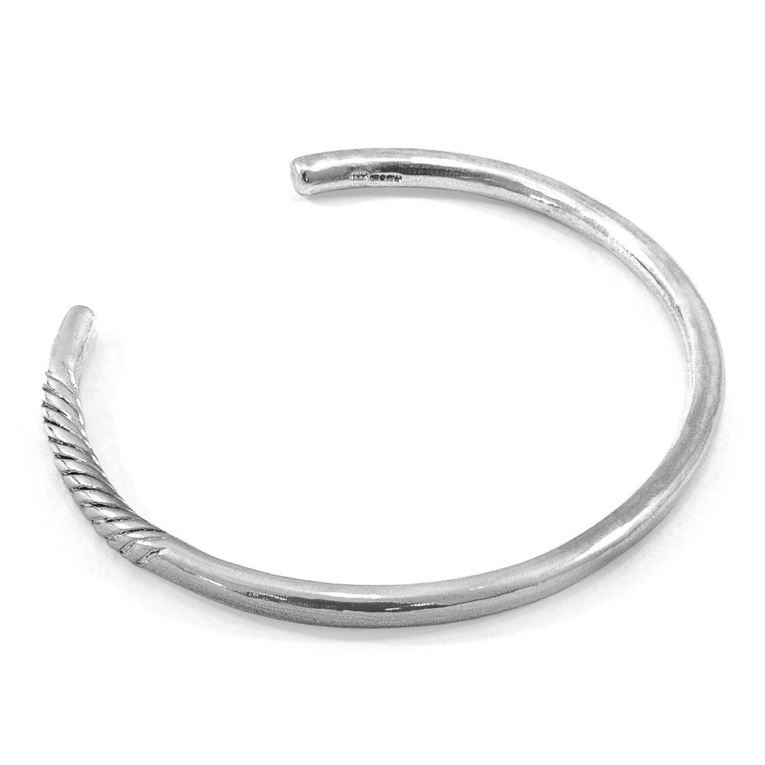 Byron Quarter Rope Wayfarer Silver Bangle.