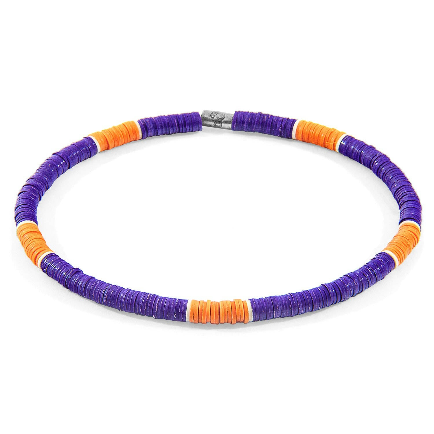 Purple - Orange Finley Silver and Vinyl Disc SKINNY Bracelet - Selectique 