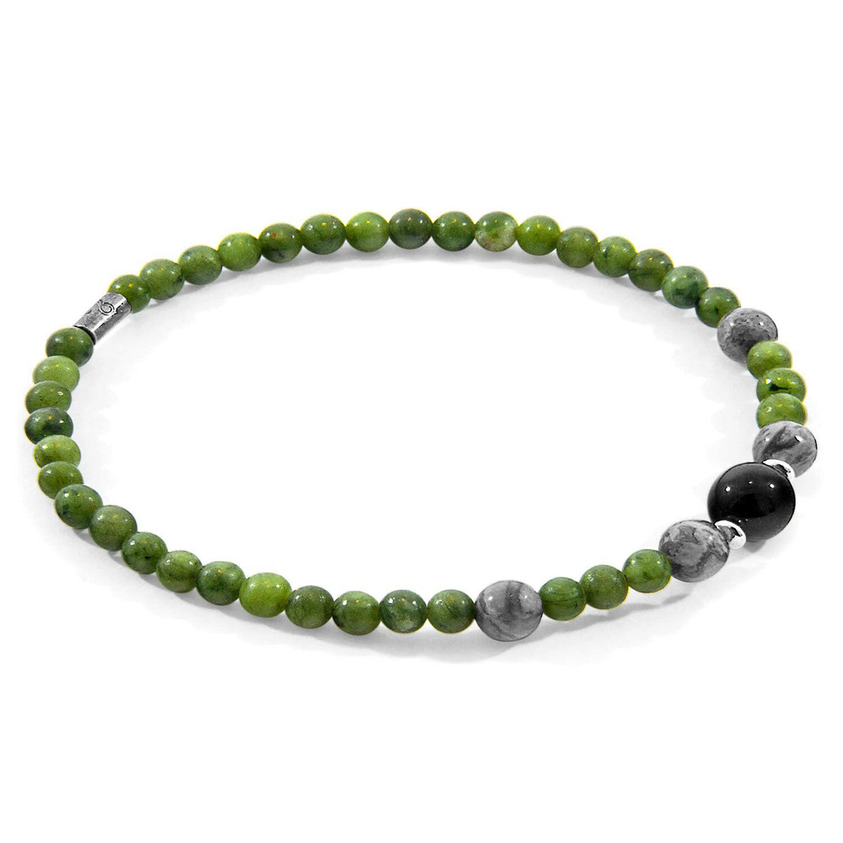 Jade, Jasper and Onyx Frederick Silver and Stone SKINNY Bracelet.