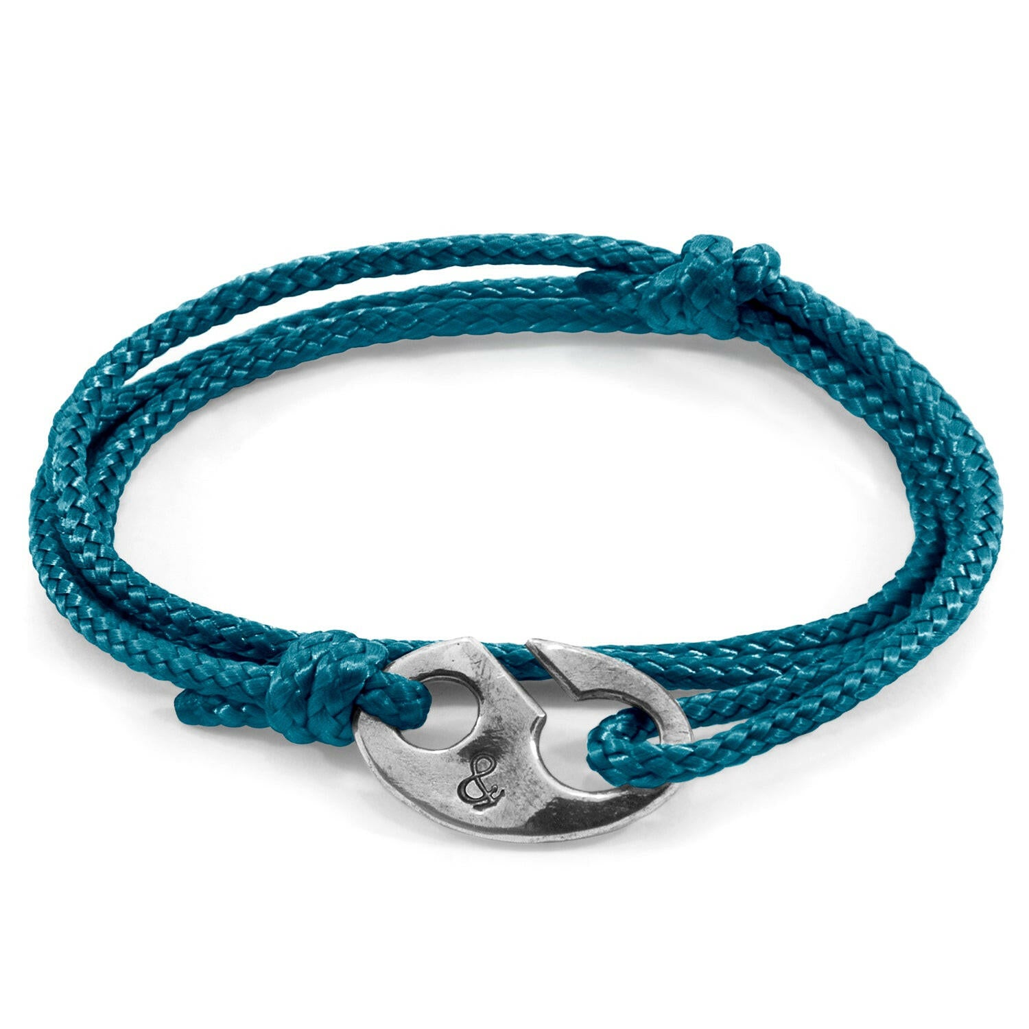 Ocean Blue Windsor Silver and Rope Bracelet.