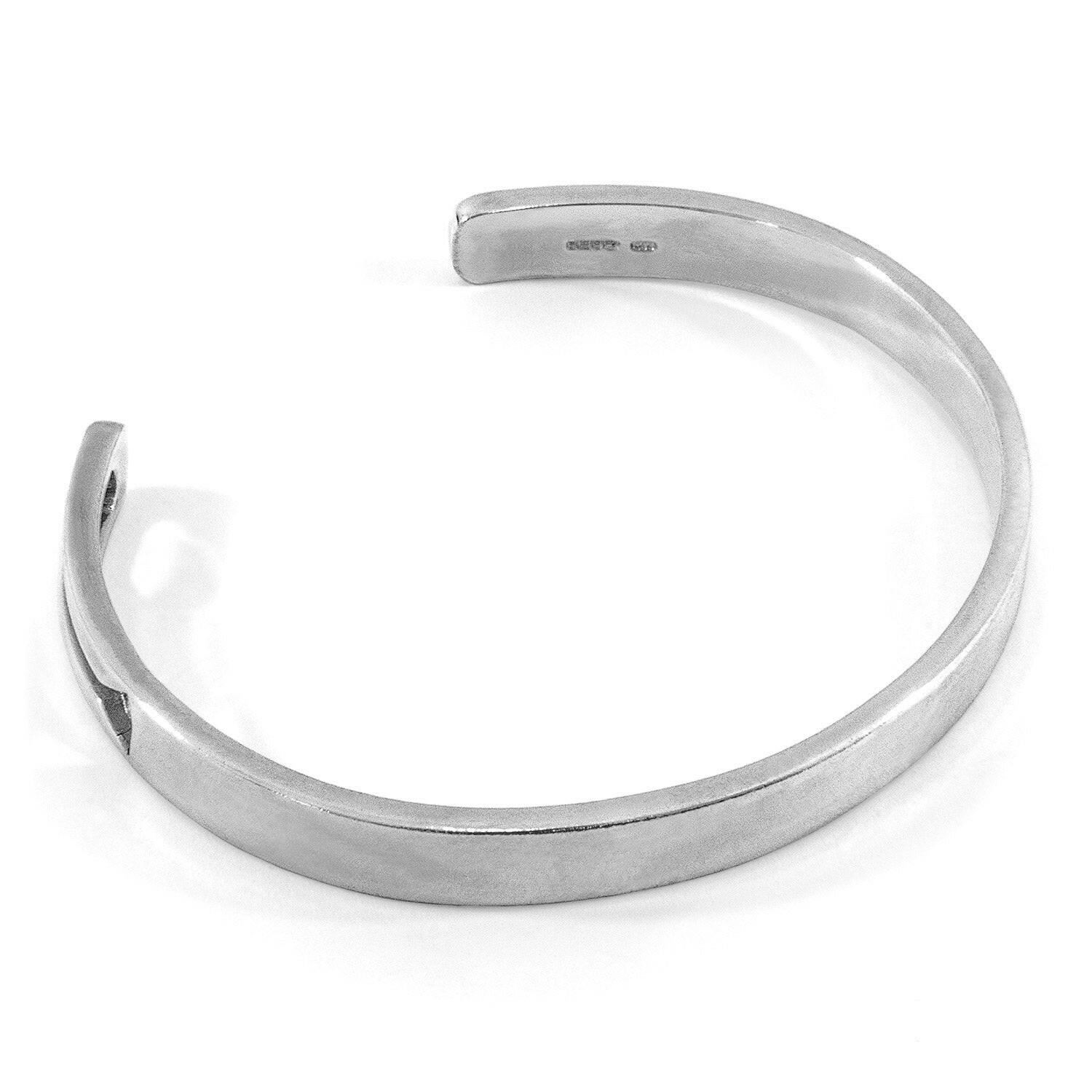 Tullett Paddle Cutout Wayfarer Silver Bangle.