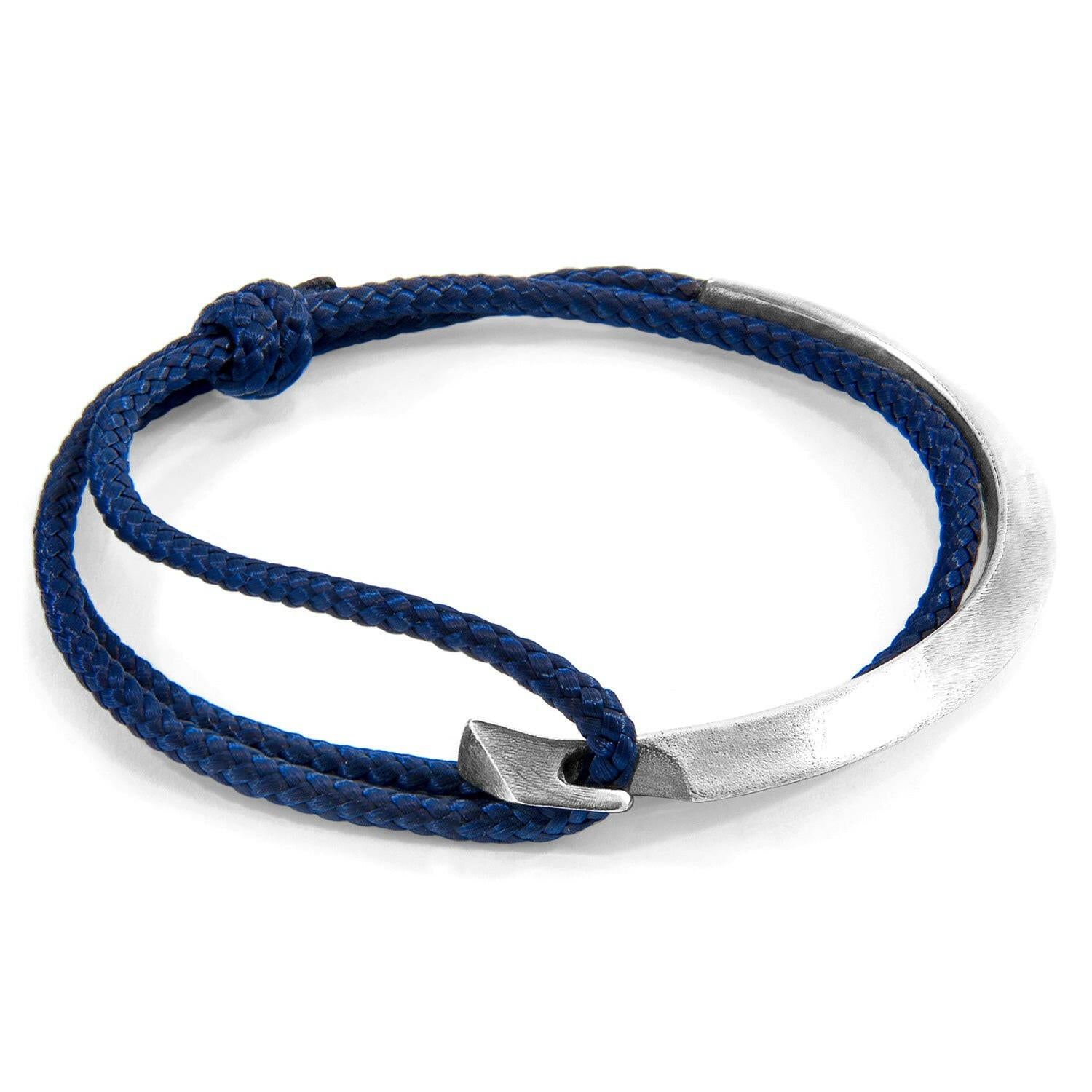 Navy Blue Hove Silver and Rope Bracelet.