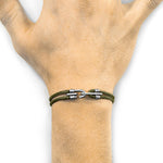 Khaki Green Canterbury Silver and Rope Bracelet.