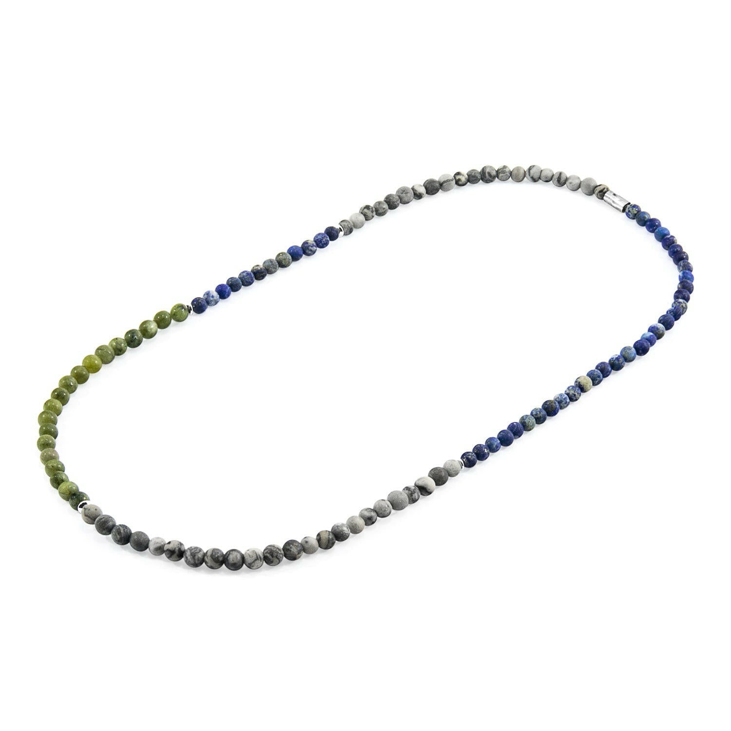 Jasper, Jade & Sodalite Isaac Silver and Stone Necklace x Bracelet.