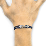 Navy Blue Canterbury Silver and Rope Bracelet.