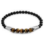 Brown Tigers Eye Hukou Silver and Stone Bracelet.