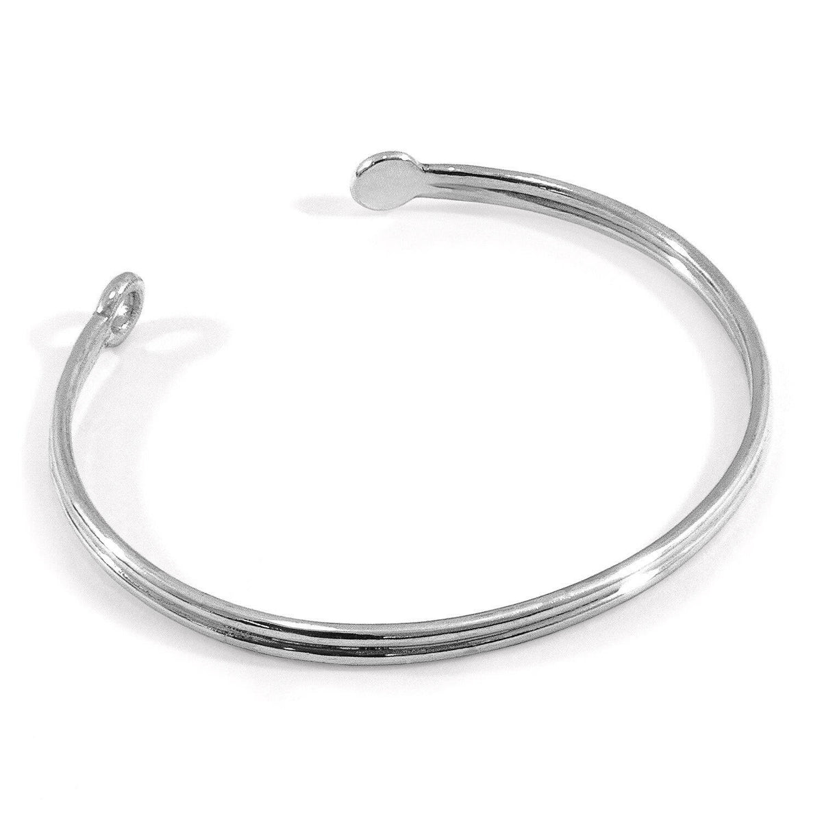 Bartlett Inline Midi Geometric Silver Bangle - Selectique 