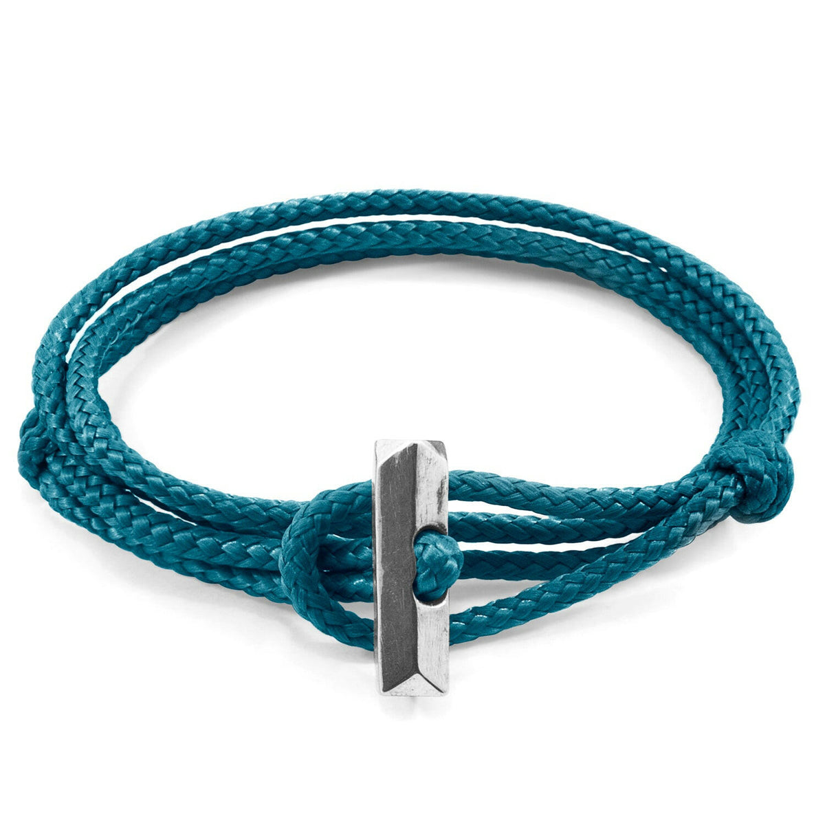 Ocean Blue Oxford Silver and Rope Bracelet.