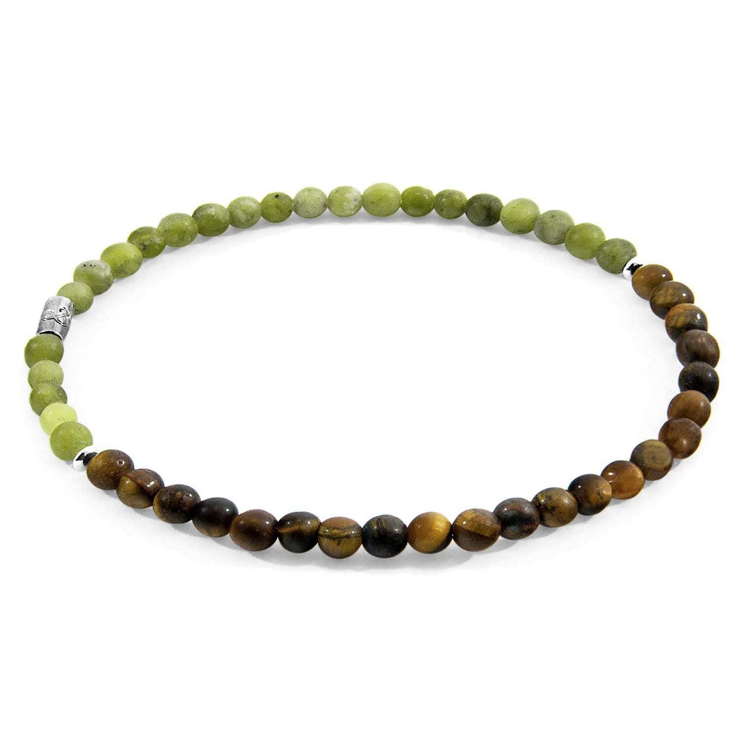 Tigers Eye and Jade Alexander Silver and Stone SKINNY Bracelet.