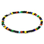 Black - Multicoloured Jack Silver and Glass SKINNY Bracelet.