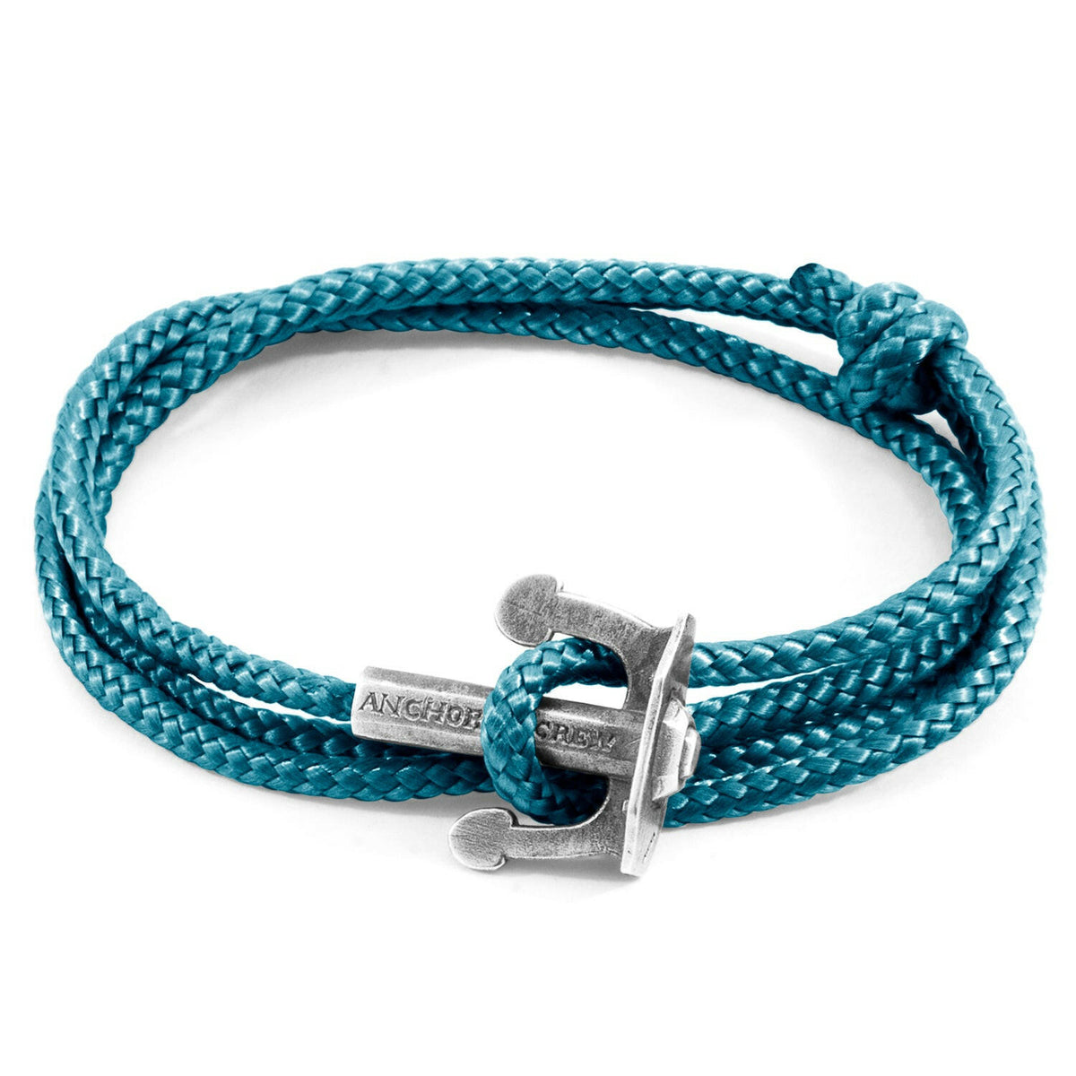 Ocean Blue Union Anchor Silver and Rope Bracelet.