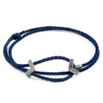 Navy Blue William Silver and Rope SKINNY Bracelet.