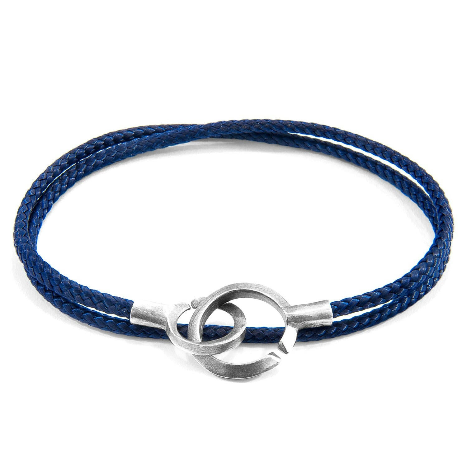 Navy Blue Montrose Silver and Rope Bracelet.