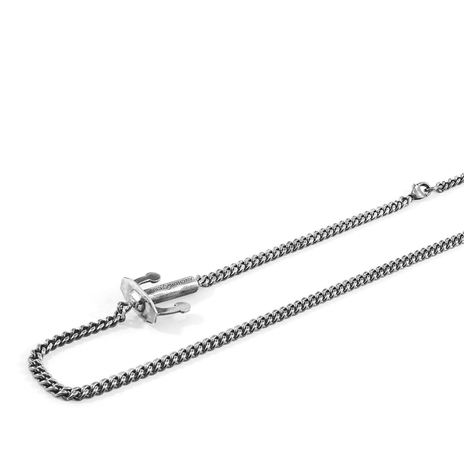 Union Anchor Double Silver Chain Bracelet.