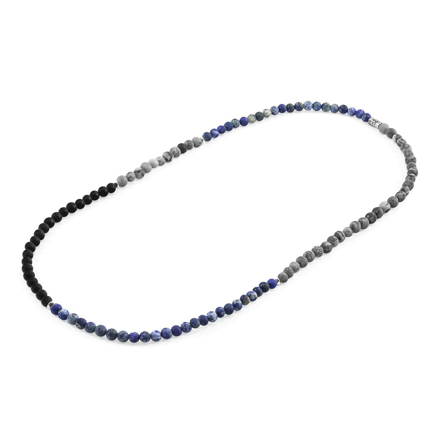 Sodalite, Onyx and Jasper Isaac Silver and Stone Necklace x Bracelet.