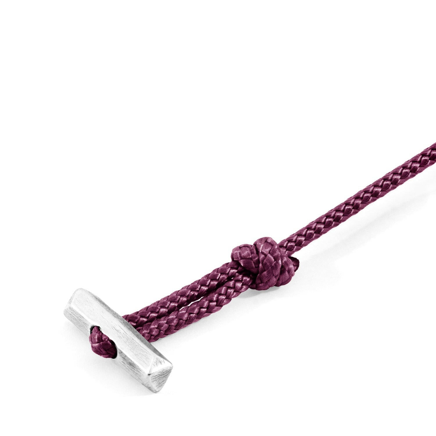 Aubergine Purple Oxford Silver and Rope Bracelet.