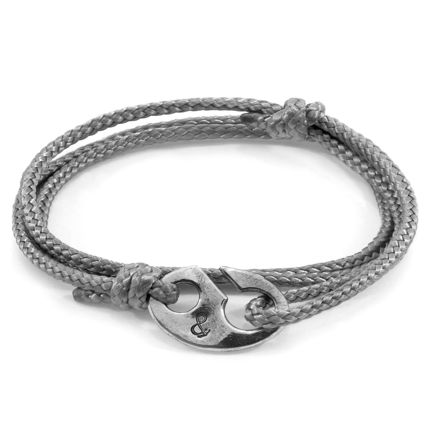 Classic Grey Windsor Silver and Rope Bracelet.