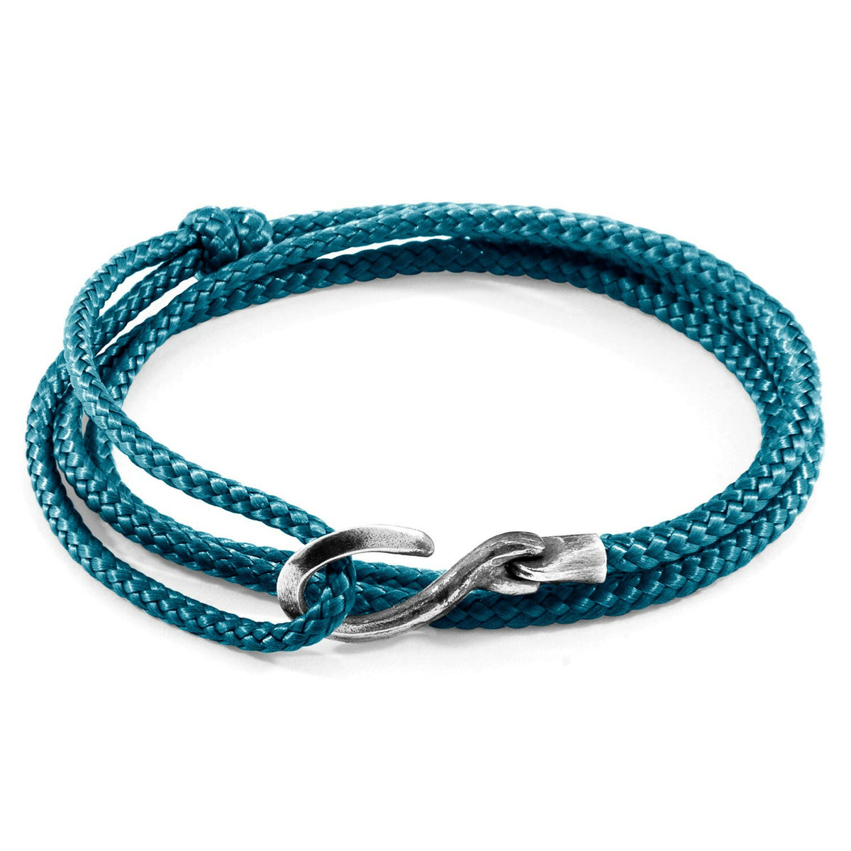 Ocean Blue Heysham Silver and Rope Bracelet.