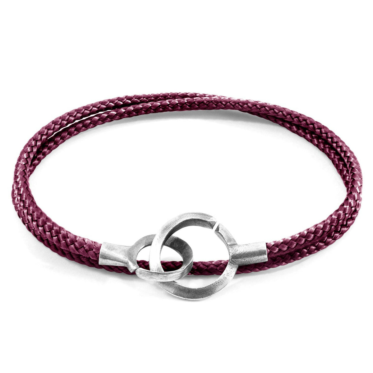 Aubergine Purple Montrose Silver and Rope Bracelet.