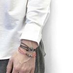 Dark Brown Ketch Silver & Leather Bracelet.