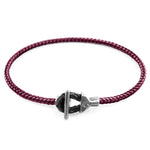 Aubergine Purple Cullen Silver and Rope Bracelet.