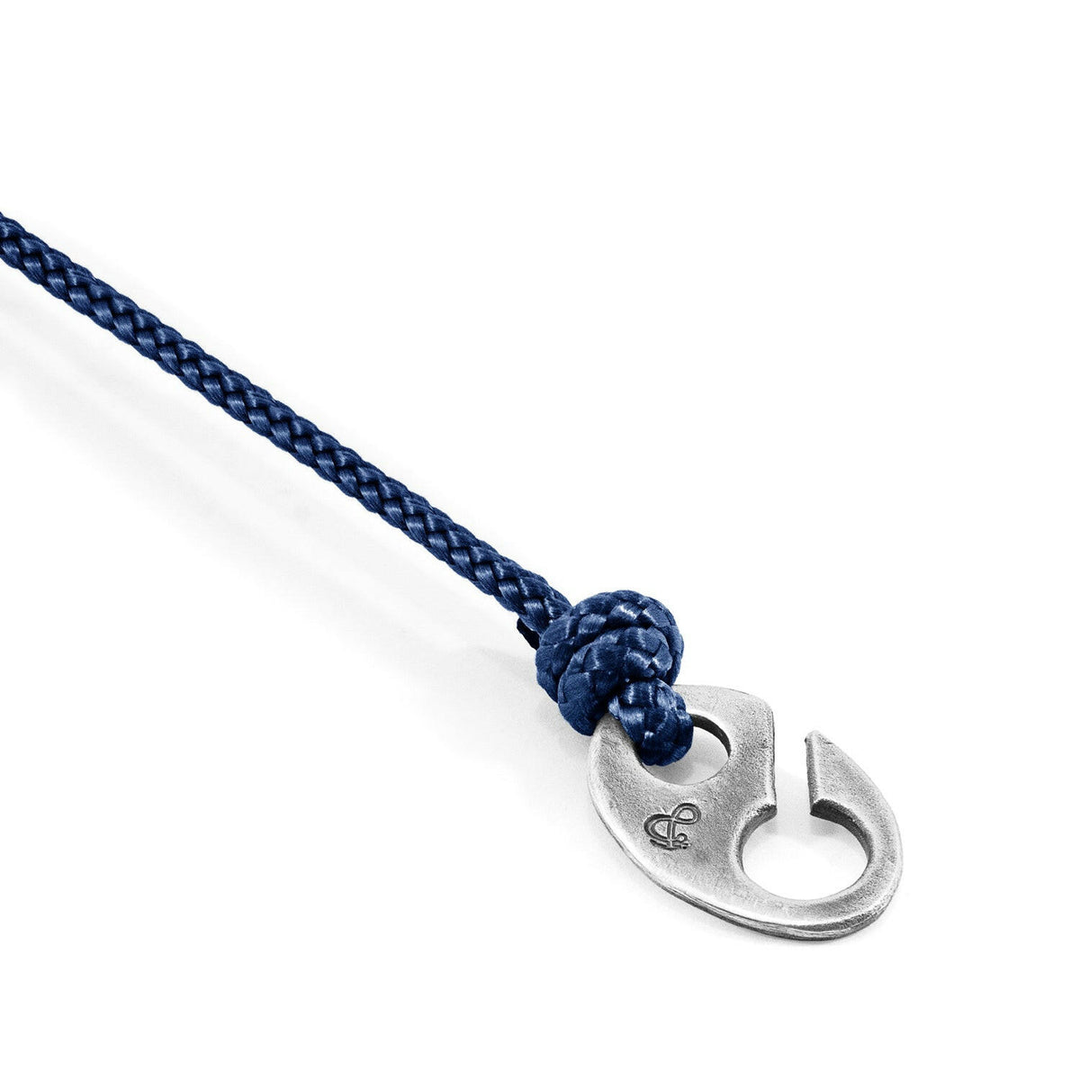 Navy Blue Windsor Silver and Rope Bracelet.