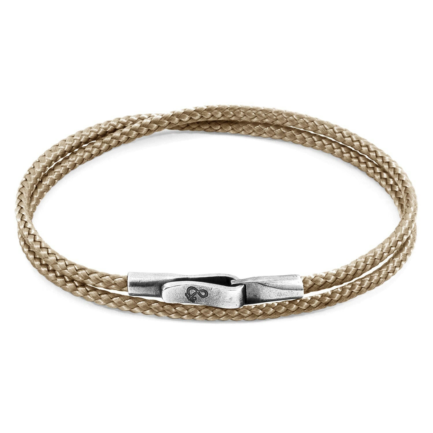 Sand Brown Liverpool Silver and Rope Bracelet.