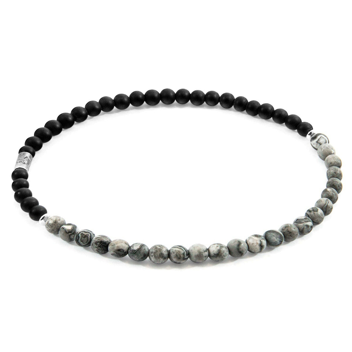 Jasper and Onyx Alexander Silver and Stone SKINNY Bracelet.