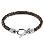 Cacao Brown Jura Silver and Braided Leather Bracelet.