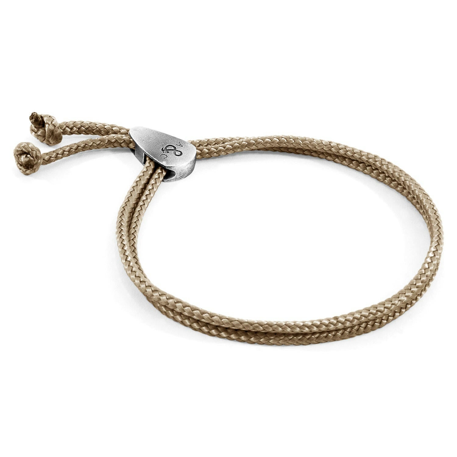 Sand Brown Pembroke Silver and Rope Bracelet.