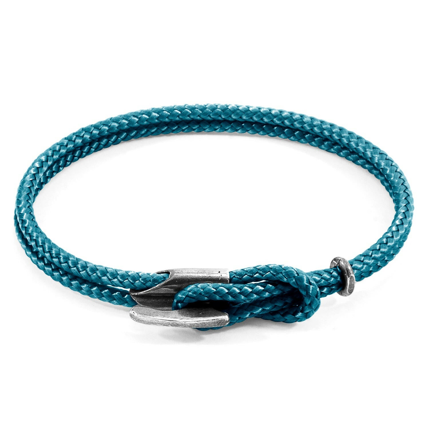 Ocean Blue Padstow Silver and Rope Bracelet.