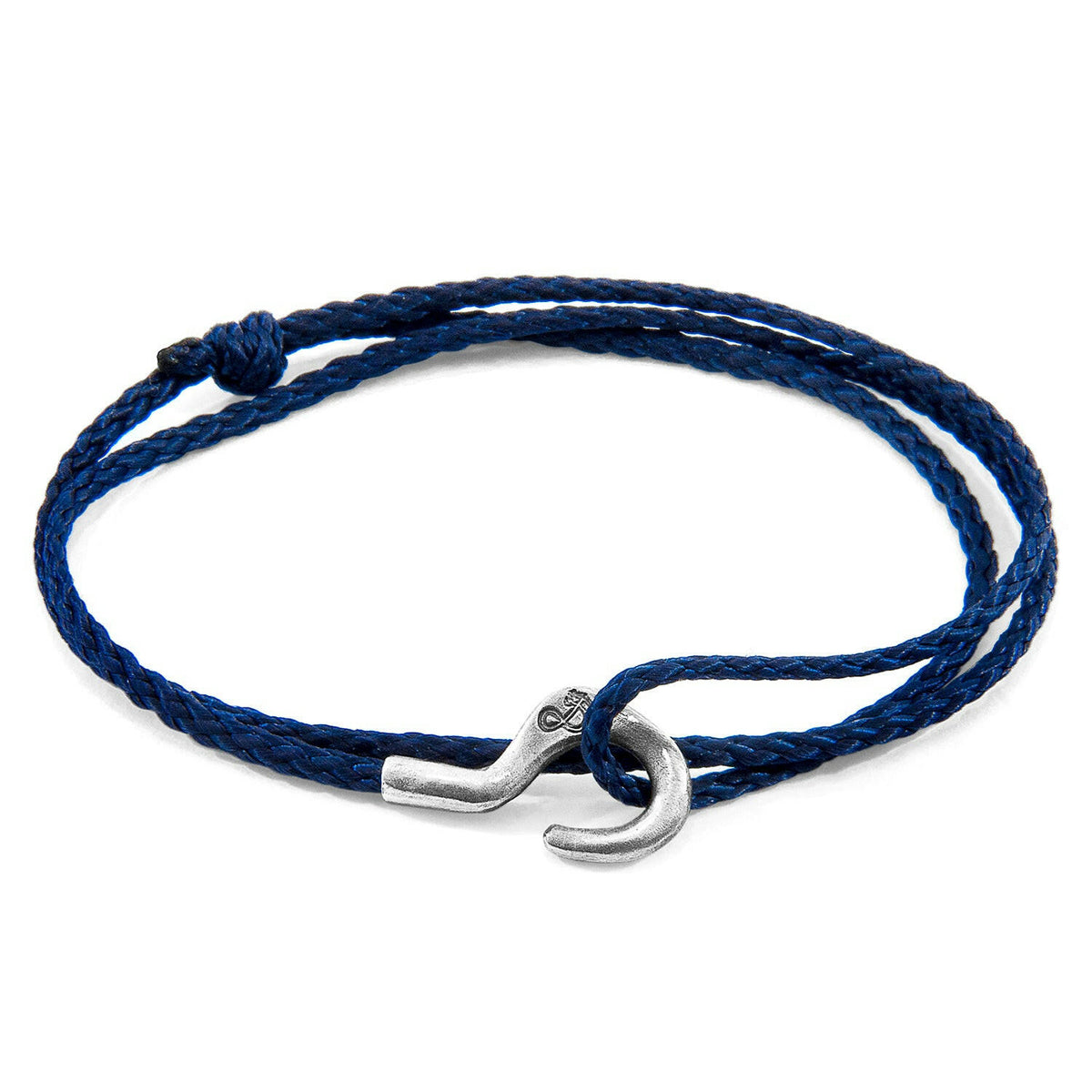 Navy Blue Charles Silver and Rope SKINNY Bracelet.