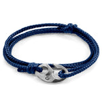 Navy Blue Windsor Silver and Rope Bracelet.