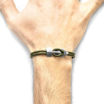 Racing Green Brixham Silver & Leather Bracelet.