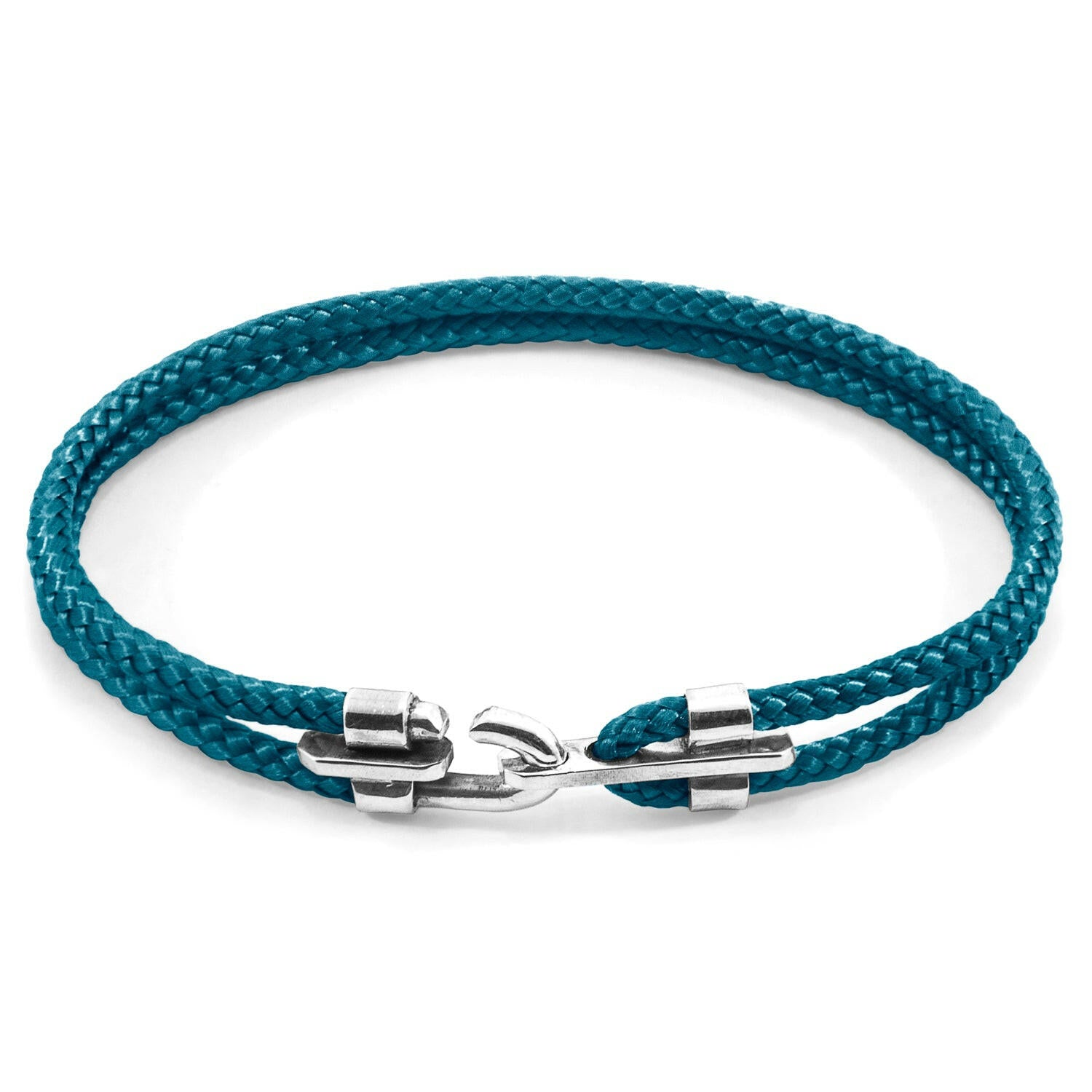 Ocean Blue Canterbury Silver and Rope Bracelet.