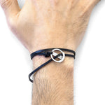 Coal Black Ketch Silver & Leather Bracelet.