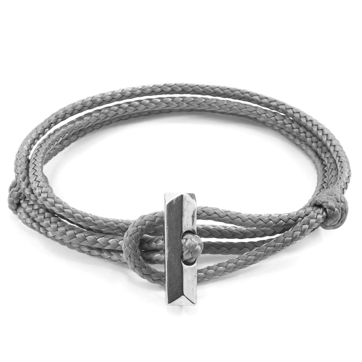 Classic Grey Oxford Silver and Rope Bracelet.