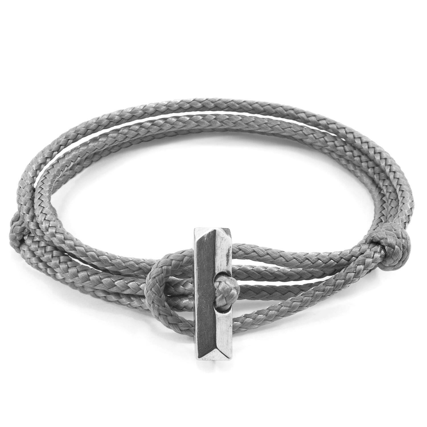 Classic Grey Oxford Silver and Rope Bracelet.