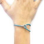 Turquoise Blue Blake Silver & Leather Bracelet.