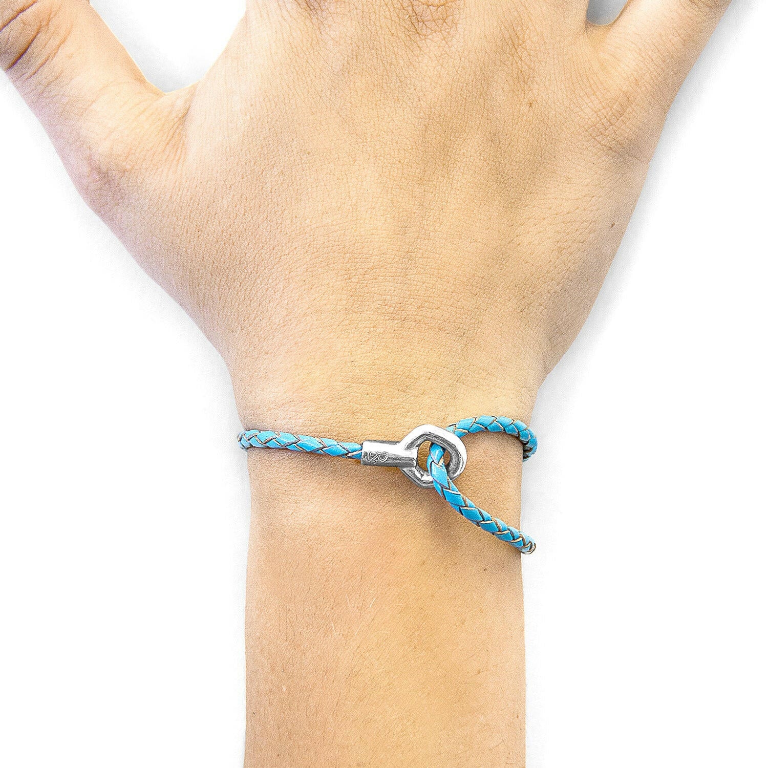 Turquoise Blue Blake Silver & Leather Bracelet.