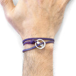 Grape Purple Ketch Silver & Leather Bracelet.